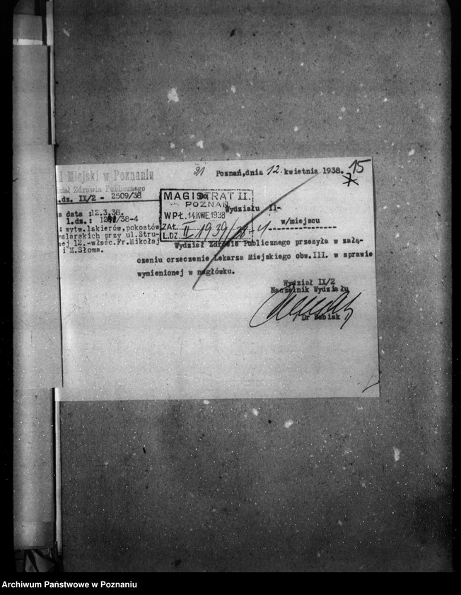 image.from.unit.number "Wytwórnia lakierów, pokostów i artykułów malarskich Fr. Mikołajczak i W. Słoma Poznań ul. Strumykowa 12"