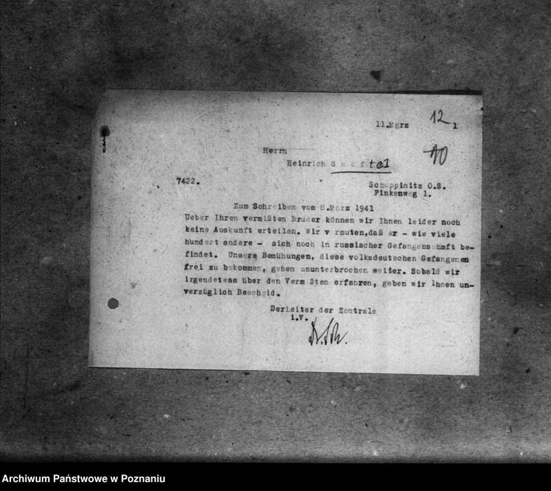 Obraz 16 z jednostki "Korespondencja w sprawie miejscowych Niemców z Wielkopolski i Śląska, którzy zginęli w 1939 roku"