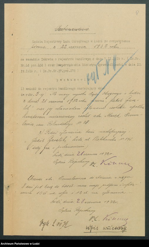 Obraz 10 z jednostki "Jakób Garelik- skład gotowych ubiorów krawieckich"