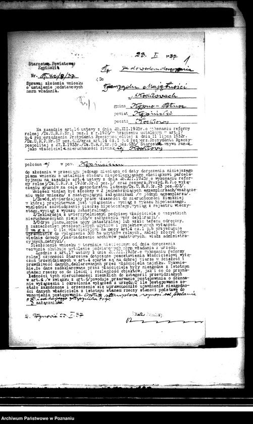 Obraz 5 z jednostki "Majątek Kochłowy wyłączenie z art. 4, 5 ustawy o reformie rolnej"