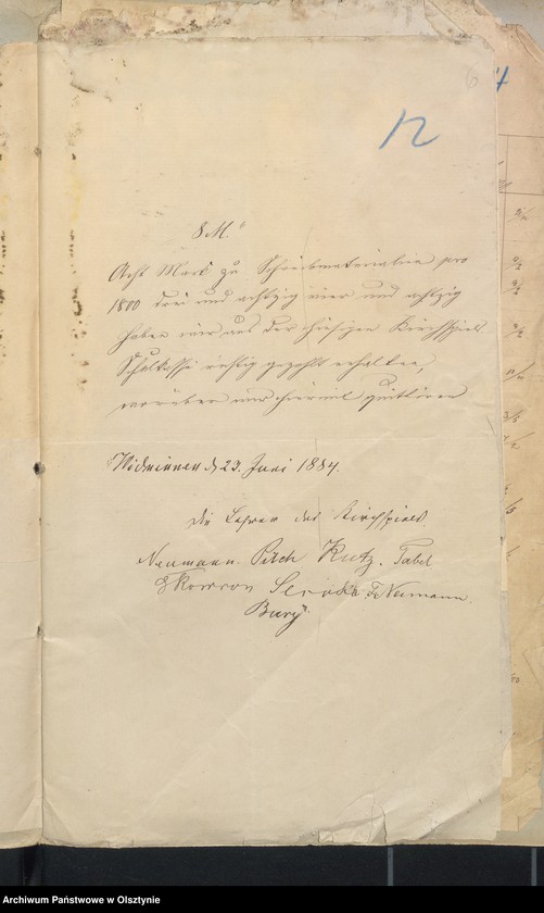image.from.unit.number "Einnahme und Ausgabe Beläge der Kirchspielsschulkasse zu Widminnen"