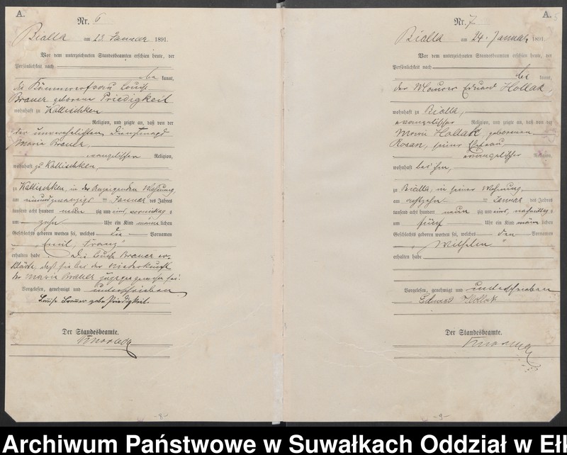 image.from.unit.number "Geburts-Haupt-Register des Königlichen Preussischen Standes-Amtes Bialla Kreis Johannisburg"