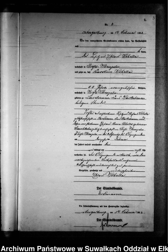 image.from.unit.number "Sterbe-Neben-Register des Preussischen Standes-Amtes Gross Strengeln Kreis Angerburg"