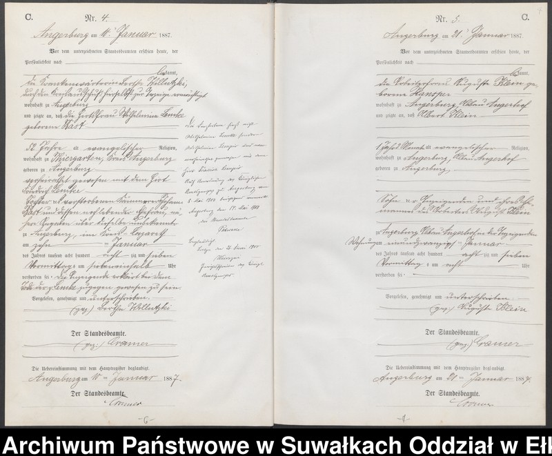 image.from.unit.number "Sterbe-Neben-Register des Preussischen Standes-Amtes der Stadt Angerburg Kreis Angerburg"