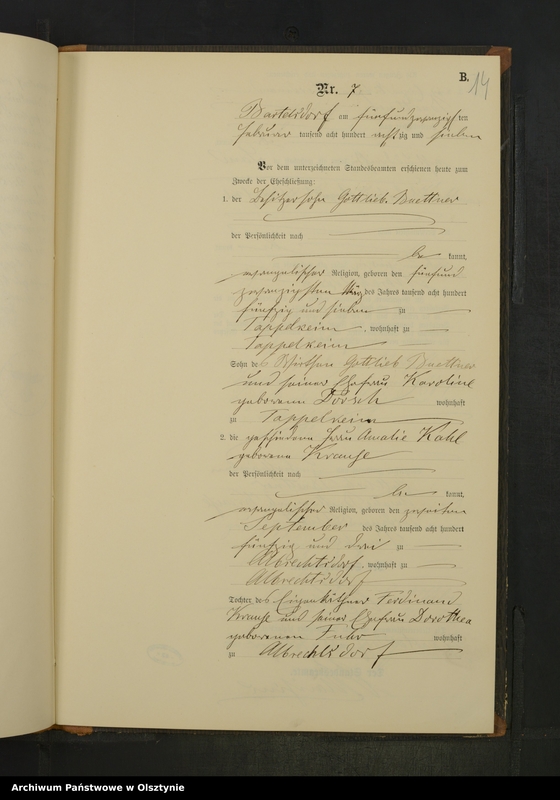 image.from.unit.number "Heiraths-Neben-Register Nr 1 - 19"