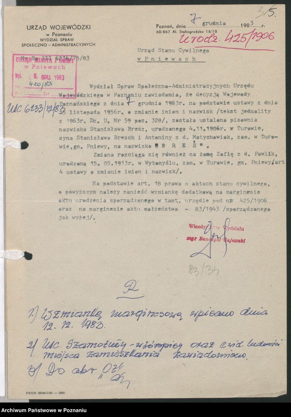 image.from.unit.number "Akta zbiorowe rejestracji stanu cywilnego d do ksiąg urodzeń z roku 1906"