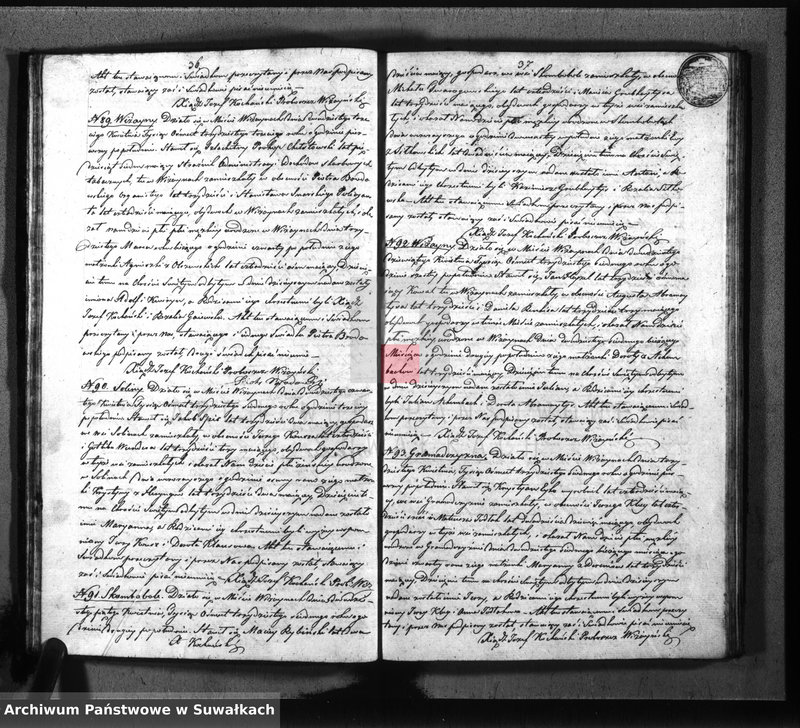 image.from.unit.number "Księga duplikat urodzenia, małżeństw i zejscia parafii wiżayńskiey z roku 1837"