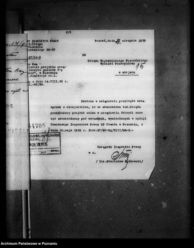 Obraz 19 z jednostki "Zatwierdzenie zakładu przemysłowego fabryki guzików Firmy "Excelsior" Ewy Bielickiej w Poznaniu"