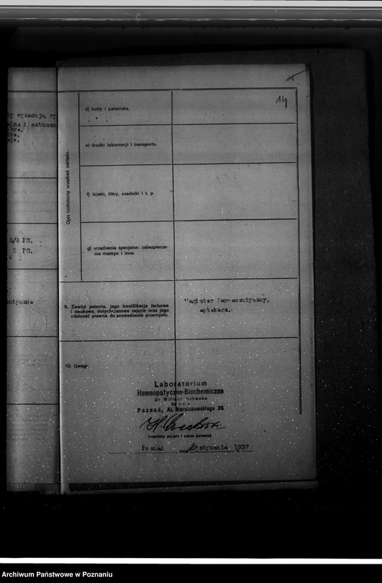 Obraz 18 z jednostki "Zatwierdzenie zakładu przemysłowego /laboratorium Homeopatycznego/ Firmy dr Willmar Schwabe Spółka z o. o. w Poznaniu"