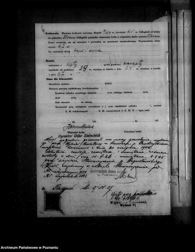 image.from.unit.number "Gorzelnia rolnicza w Dubinku powiat rawicki nr woj. kotła 2683"