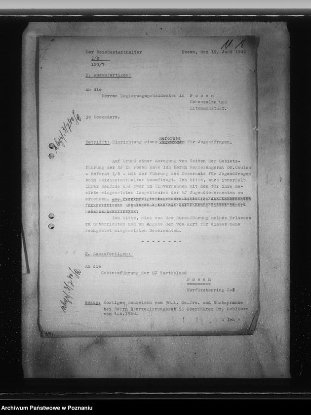 Obraz 15 z jednostki "Zarządzenia i korespondencja w sprawie hitlerowskich organizacji młodzieżowych"