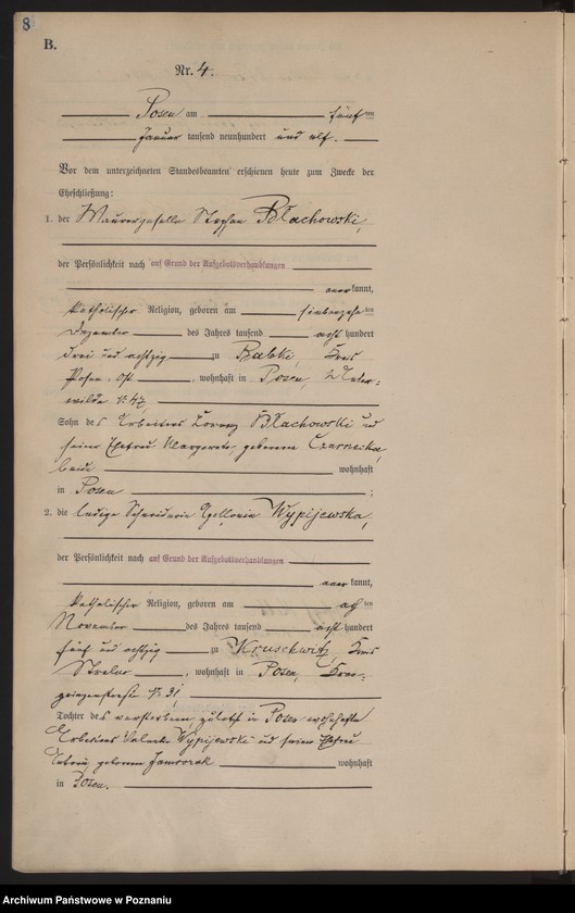 Obraz 8 z jednostki "Księga miejscowa małżeństw tom I [Rejestr główny małżeństw]"