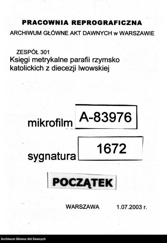 image.from.unit.number "Parafia: Lwów, parafia św. Anny. Dekanat: Lwów. Księga metrykalna urodzeń, ślubów i zgonów dla parafii miejskiej i wsi Kleparów."