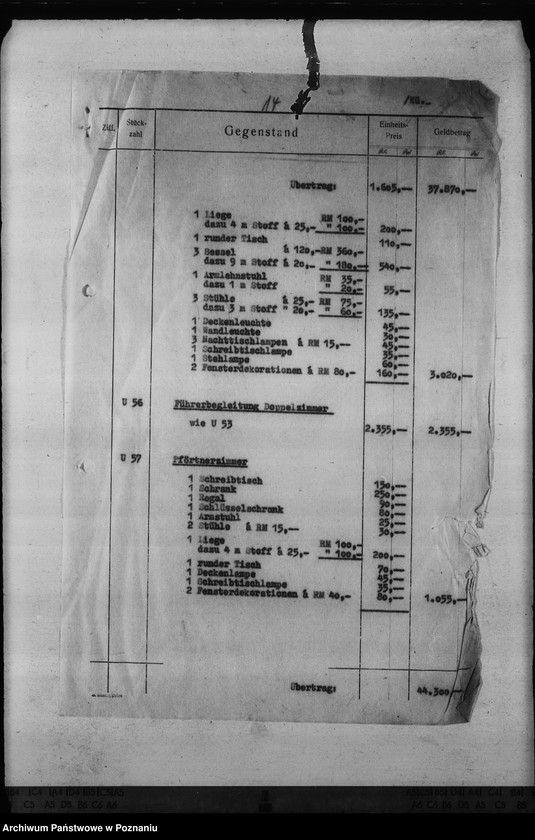 Obraz 18 z jednostki "Zamek w Poznaniu - Herstellungssumme der Innen- Ausstattung"