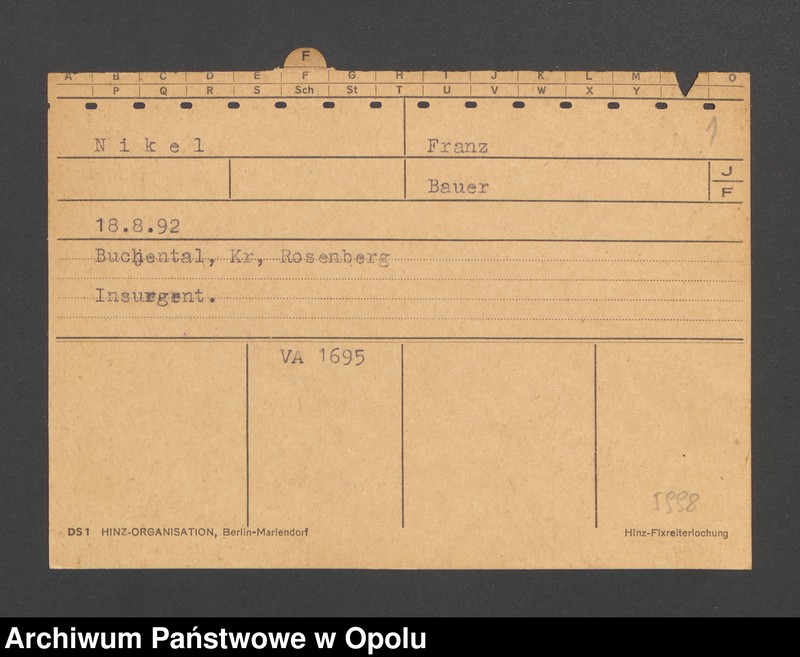 Obraz 3 z jednostki "[Nikel Franz, ur. 18.8.1892, zam. Buchental]"