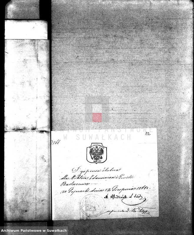 image.from.unit.number "Annexa do Aktów Zaślubionych Parafii Rzymsko-Katolickiej Sejny za rok 1869"