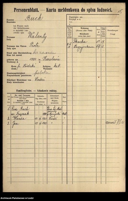 Obraz 17 z jednostki "[Spis ludności Łodzi] Rubisz-Rudolf"