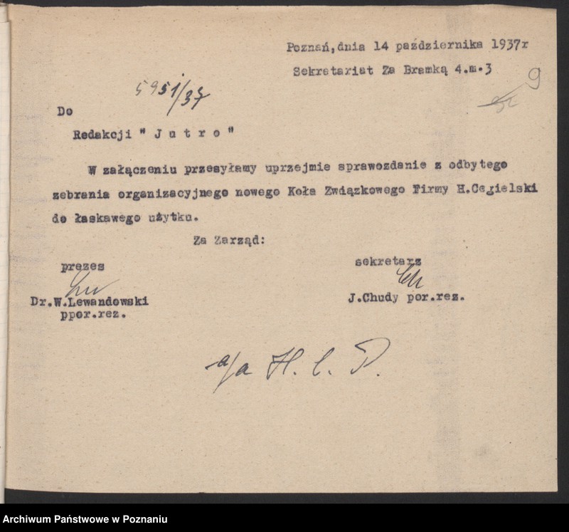 image.from.unit.number "Akta koła H. Cegielski w Poznaniu."