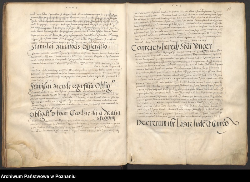 Obraz 17 z jednostki "Liber obligacionum, decretorum, quietationum, contractuum. Acta consulatus Posnaniensis ab anno 1548."