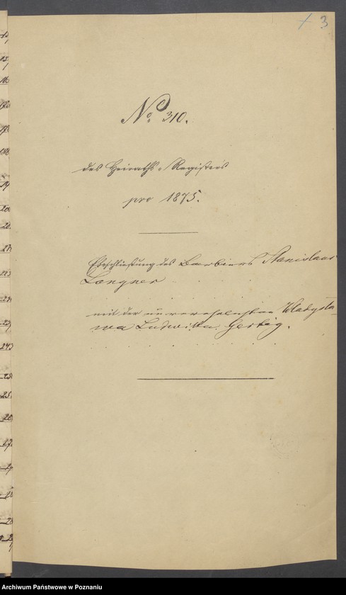 Obraz 5 z jednostki "Die von den Verlobten beigebrachten Urkunden zur Eheschliessung pro 1875"