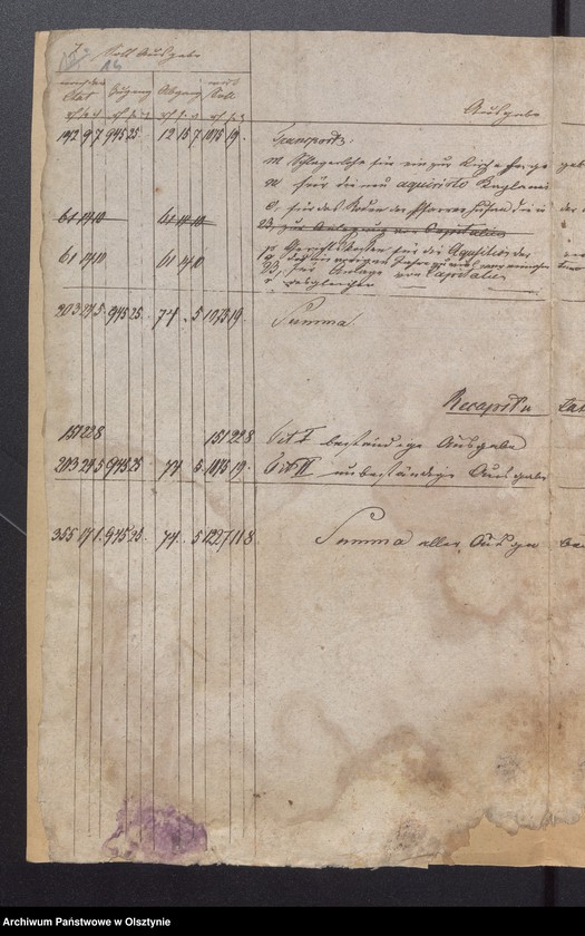 image.from.unit.number "Passenheimsche Stadt Kirchen Rechnung über Einnahme und Ausgabe"