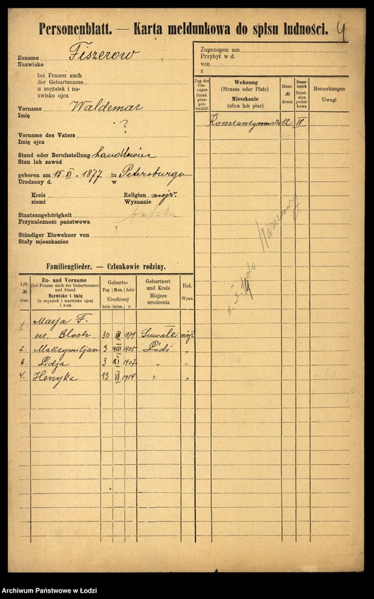 image.from.unit.number "[Spis ludności Łodzi] Fiszerman - Flaszek"