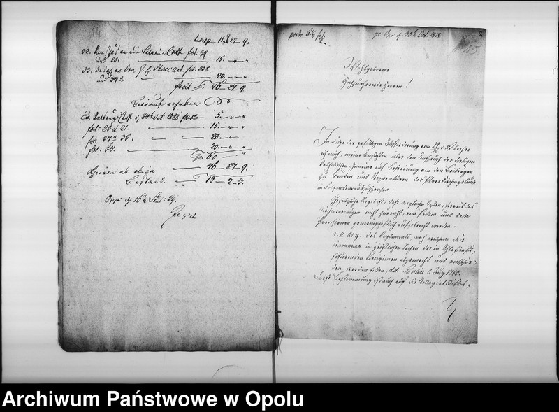 Obraz 12 z jednostki "Manual Acten der hiesigen katholischen Parochianen in der Streit-Sache c/. Fiscum betreffend die gefordert[en] Beiträge zum Bau des Pfarrhaußes in Oppeln Vom Jahre 1828 bis Nov: 1832"