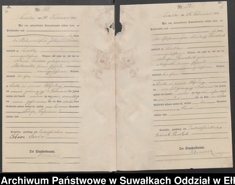 image.from.unit.number "[Geburts-Haupt-Register des Königlichen Preussischen Standes-Amtes Bialla Kreis Johannisburg]"