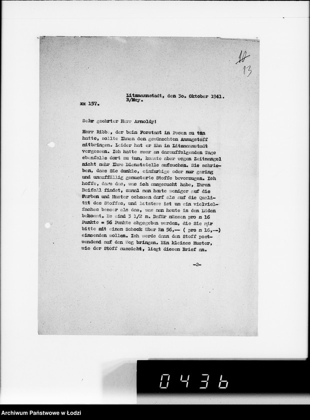 Obraz 17 z jednostki "C.H.Arnoldy Posen. [Korespondencja z G.V.w sprawie zakupu towarów]"