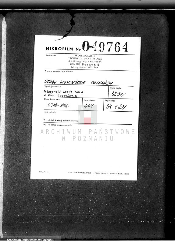 Obraz 2 z jednostki "Majętność leśna Gola w powiecie gostyńskim"