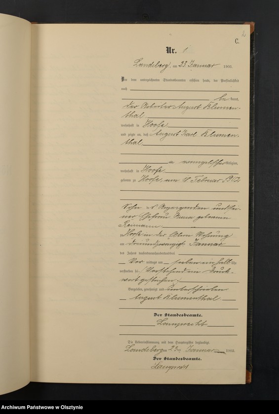 image.from.unit.number "Sterbe-Neben-Register Nr 1 - 25"