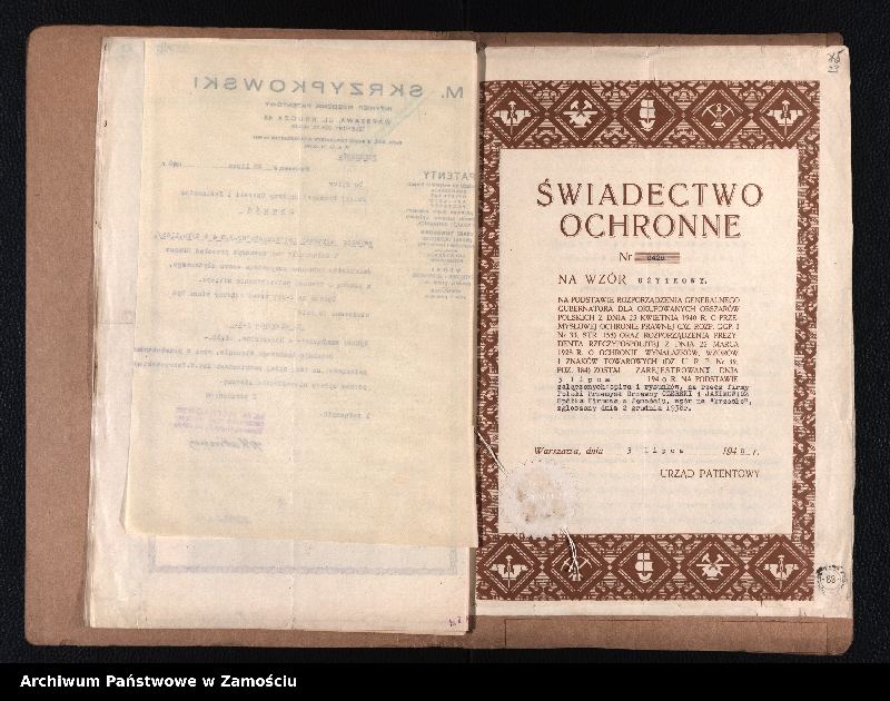 Obraz 18 z jednostki "Świadectwa ochronne (patenty)"