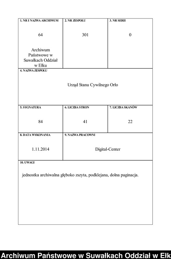 image.from.unit.number "[Heirats=Neben=Register des Preussischen Standes-Amtes Orlen Kreis Lötzen]"