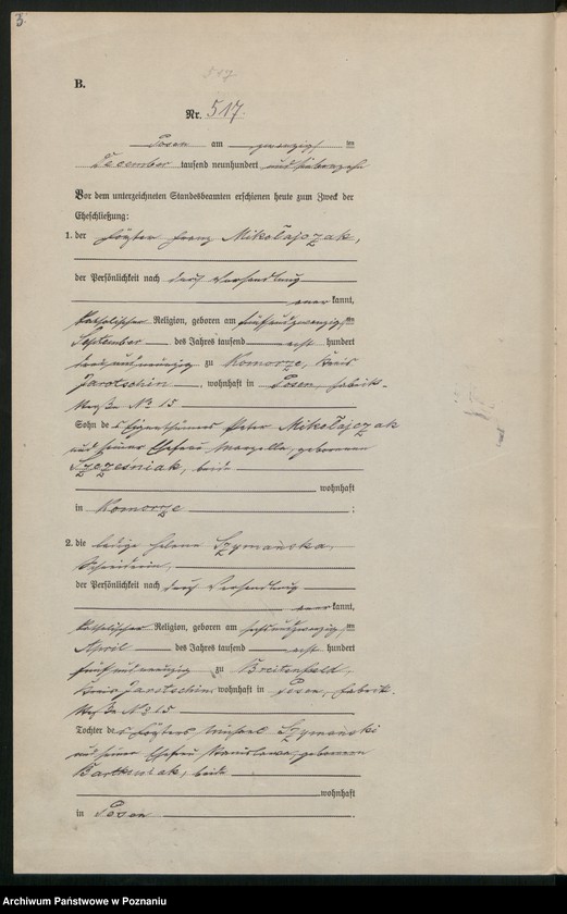 Obraz 5 z jednostki "Księga miejscowa małżeństw tom III [Rejestr główny małżeństw]"