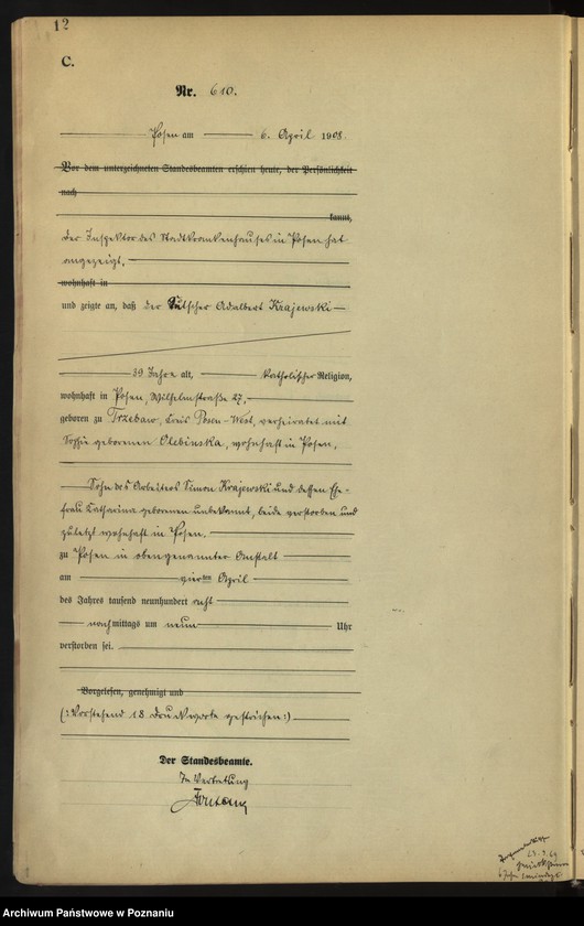 Obraz 14 z jednostki "Księga miejscowa zgonów tom II [Rejestr główny zgonów]"