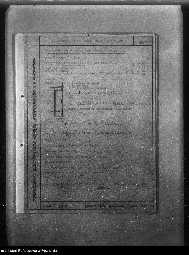 Obraz 13 z jednostki "/Opisy techniczne i rysunki projektu napowietrznych linii elektrycznych 30 km z Poznania do Gostynia przez Zaniemyśl Dolsk oraz z Poznania do Rogoźna przez Oborniki/"