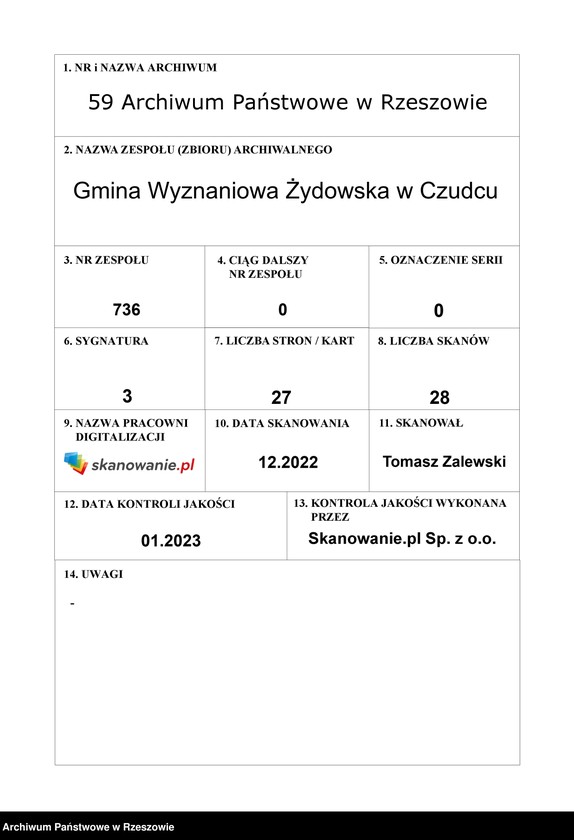 image.from.unit.number "Listy płatników składki Gminy Wyznaniowej Żydowskiej w Czudcu"