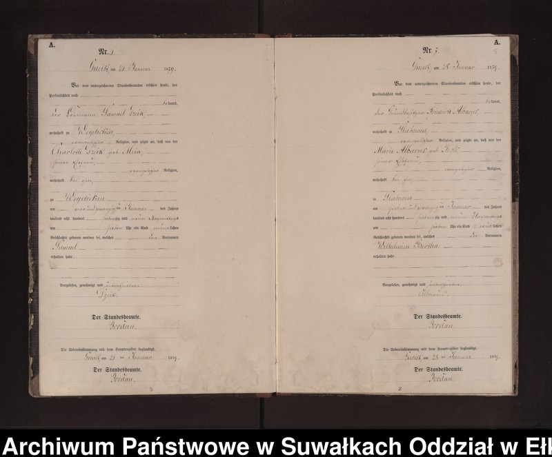 image.from.unit.number "Geburts-Neben-Register des Preussischen Standes-Amtes Gneist Kreis Loetzen"