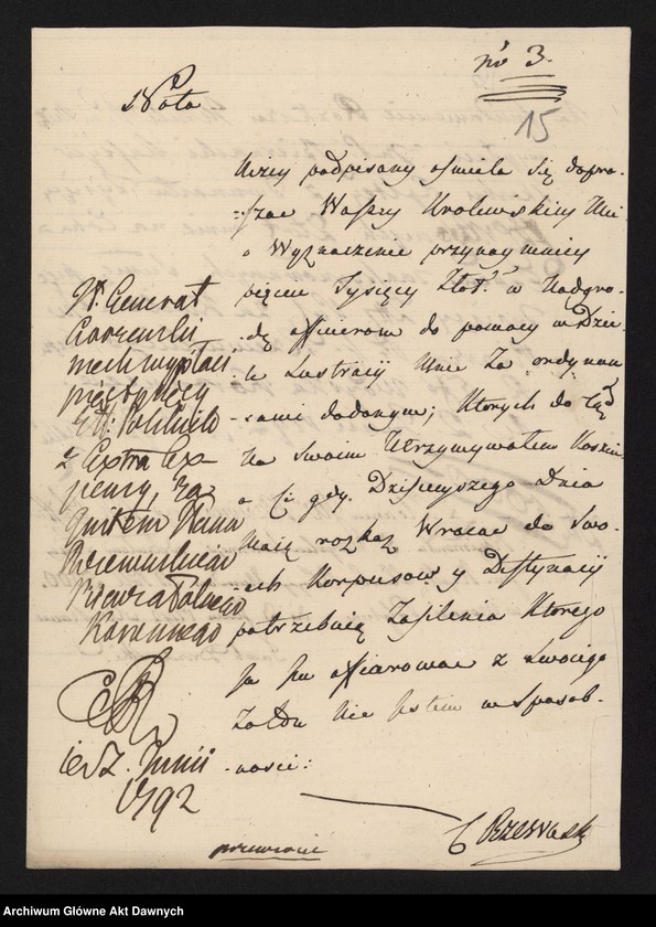 image.from.unit.number "Zbiór pism rozmaitych Wydziału Wojskowego tyczących, w. XVI - XVIII"