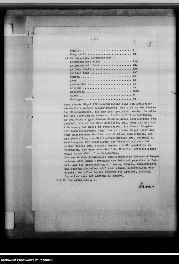 Obraz 8 z jednostki "Betrifft Kennzeichnung der Kreise durch Unterscheidungszeichen und Richtlinien für die Sichtung und Verzeichnung der Kirchenbücher"