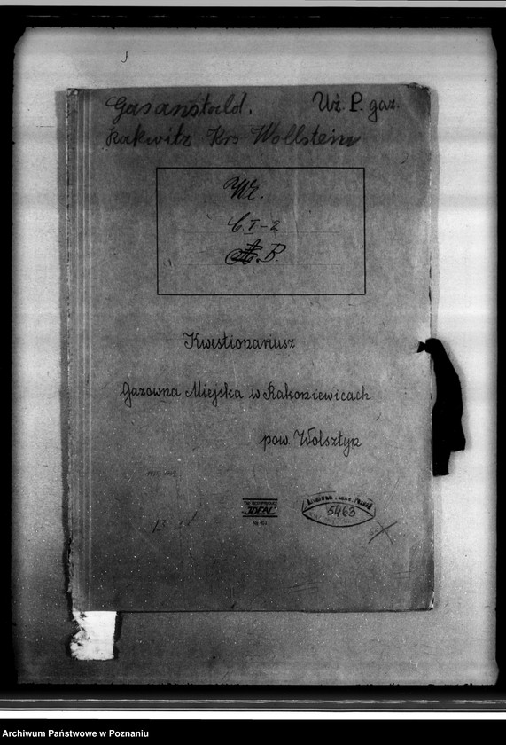 Obraz 4 z jednostki "Kwestionariusz Gazowni Miejskiej w Rakoniewicach powiat wolsztyński"