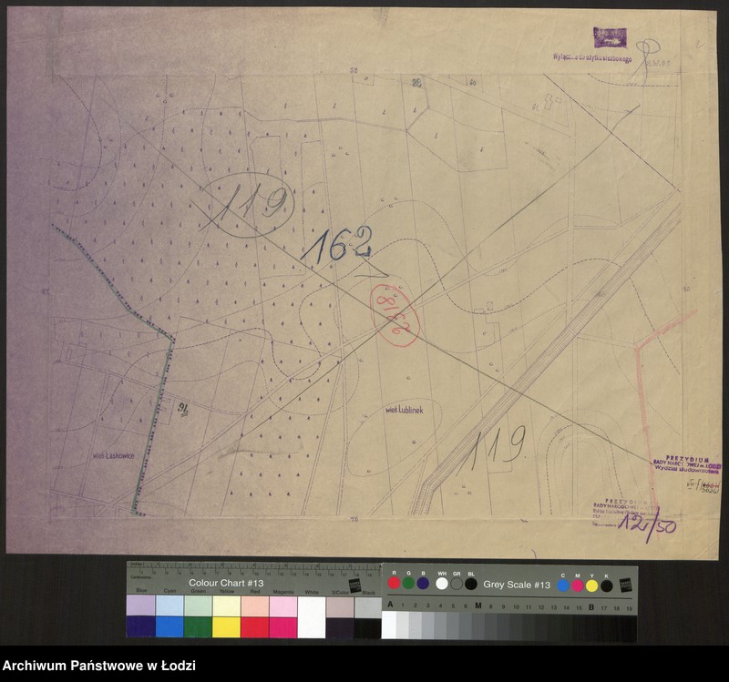 Obraz 1 z jednostki "Plan m. Łodzi 1:2000 z oznaczeniem podziału miasta na obwody i rejony spisowe. Sekcja SW66"