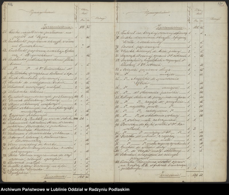 Obraz 13 z kolekcji "Inwentarz Inspektora Stada Rządowego Koni w Janowie 1859 r.111"