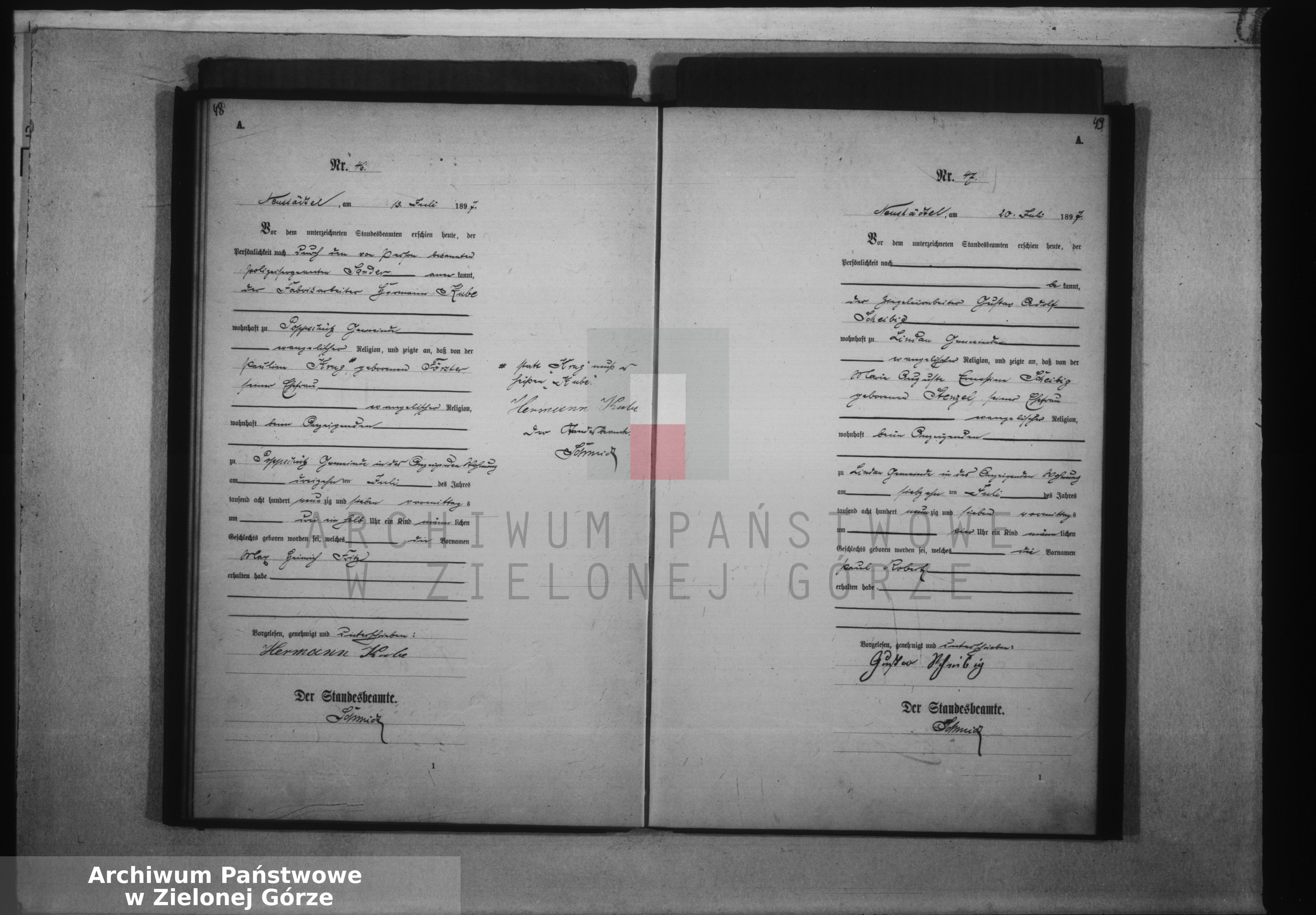 Skan z jednostki: Geburts-Haupt-Register 1897