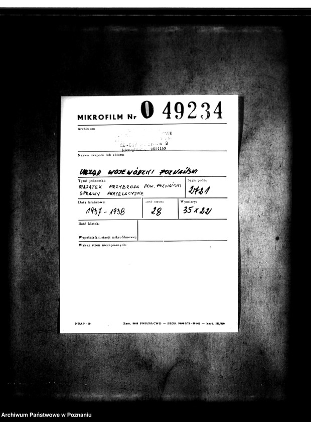 Obraz 2 z jednostki "Majątek Przybroda powiatu poznańskiego sprawy parcelacyjne"