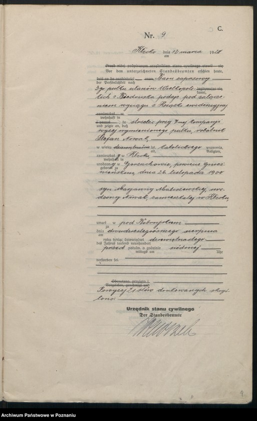 Obraz 11 z jednostki "Rejestr główny zgonów"
