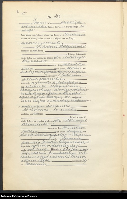 Obraz 12 z jednostki "Księga miejscowa małżeństw tom IV [Rejestr główny małżeństw]"