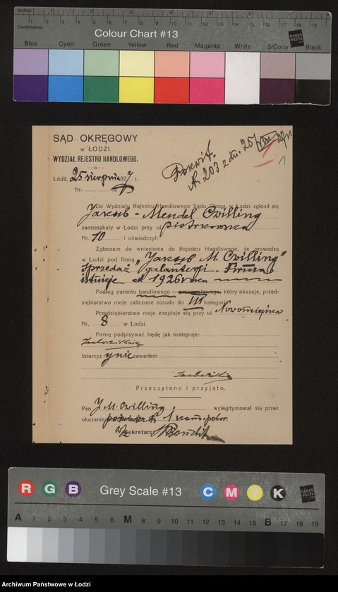 Obraz 3 z jednostki "Jakub Mendel Cwilling- sprzedaż galanterii"