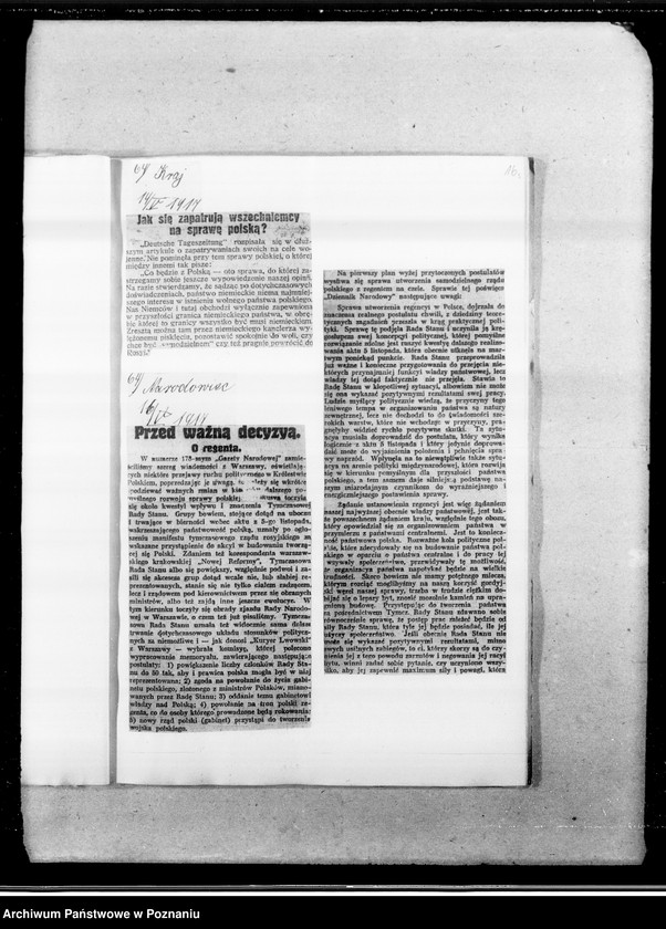 Obraz 20 z jednostki "Niepodległa Polska [wycinki prasowe]"