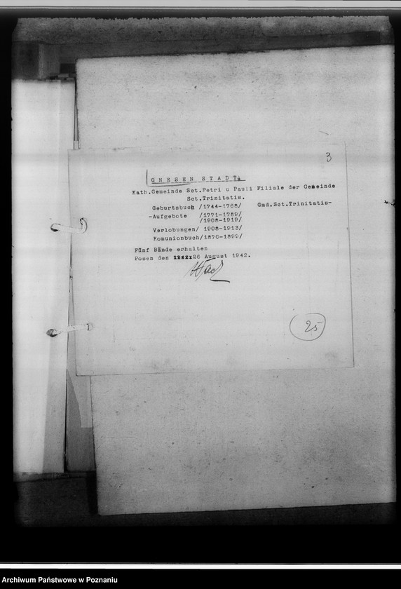 Obraz 7 z jednostki "Feststellung von Verlusten, Wiederherbeischaffung, Ersatzbeschaffung. Gnesen-Stadt [miasto Gniezno]"